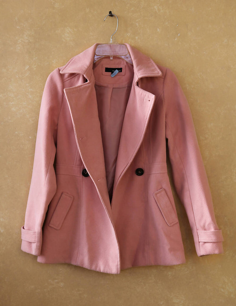 Double Breasted Pink Coat Size S-M