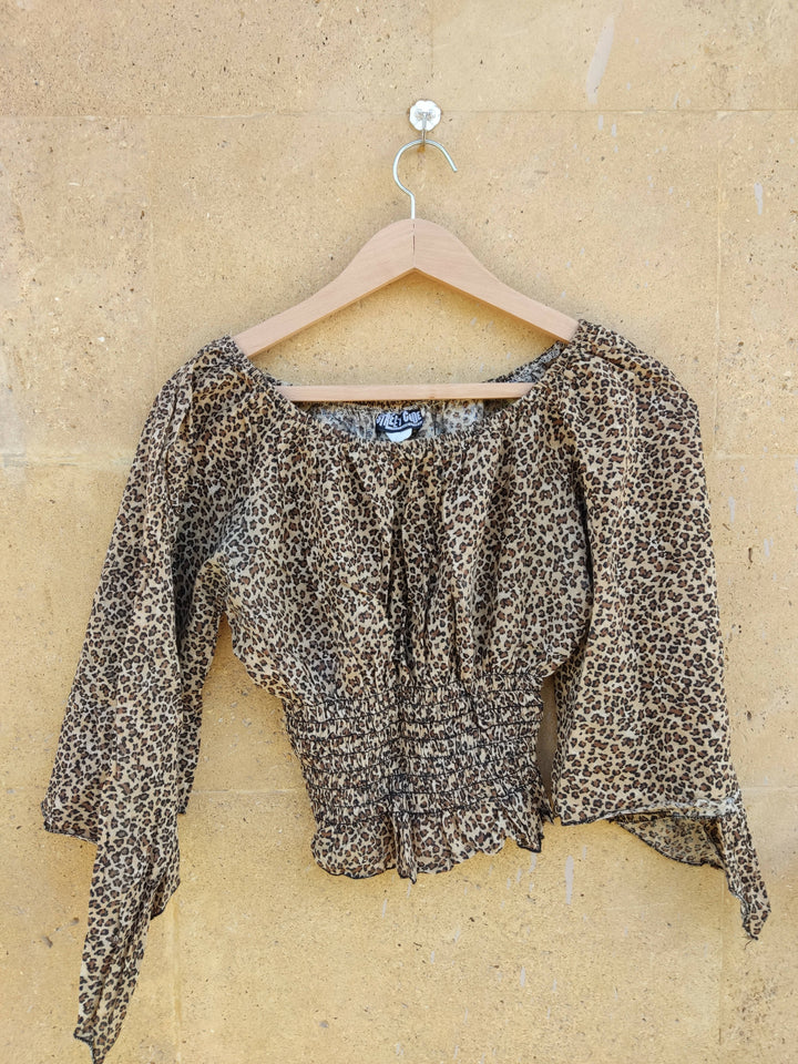 Off Shoulder Tiger Print Top Size S