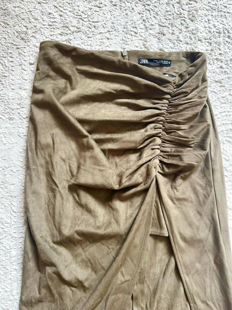 XS Zara Khaki Wrap Skirt