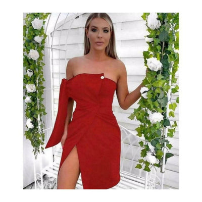 Red Dress (Brand: Qesto) (Available in Small and Large)