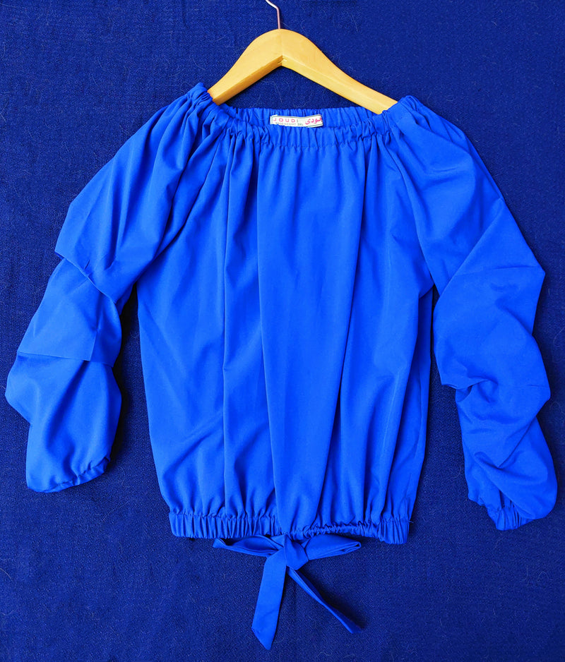 Royal Blue Off-shoulder Blouse - Local Brand