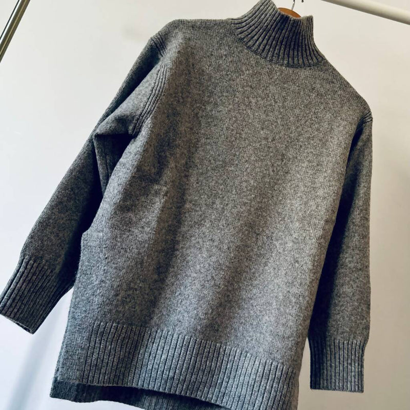 H&M Grey Relaxed Fit Turtleneck Sweater - Size: S