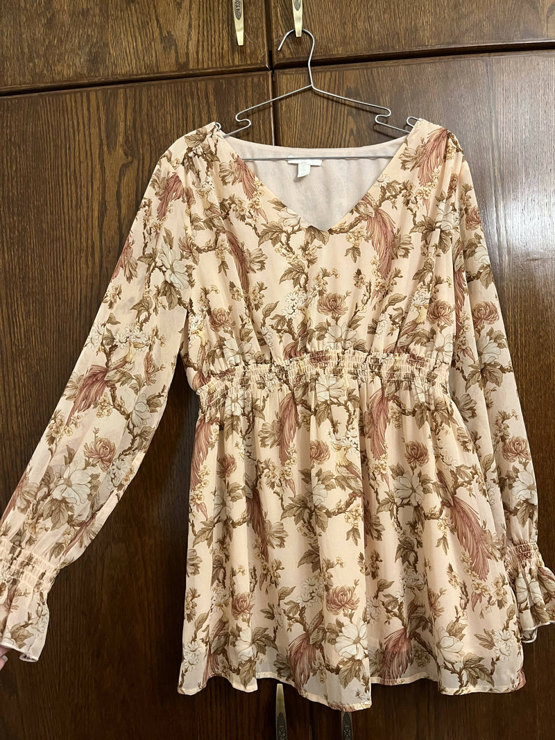 Floral peach blouse