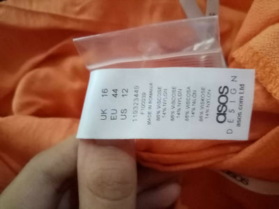 ASOS EDITION ORANGE DRESS SIZE 16UK