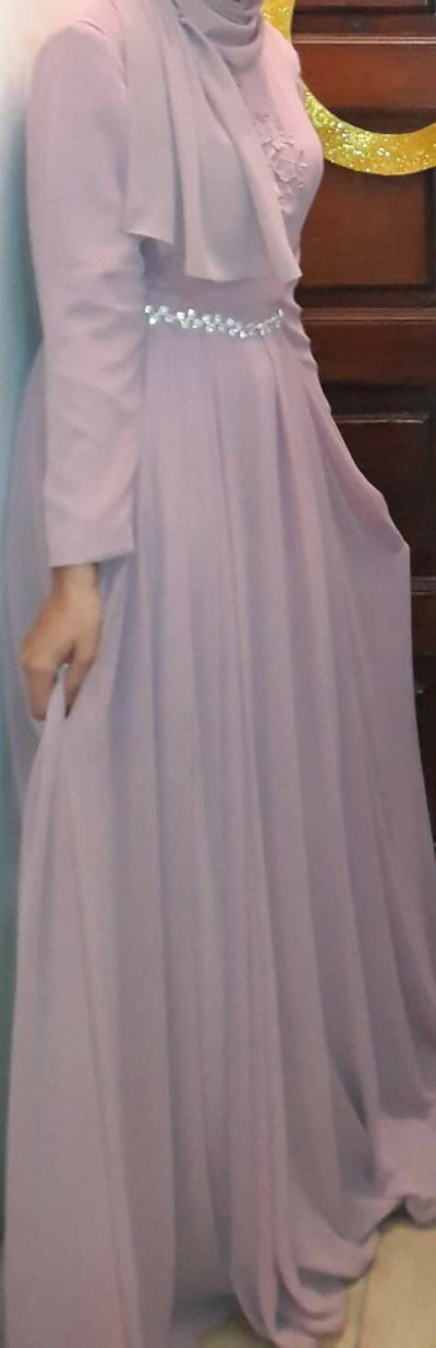 Rose Cashmere Engagement Dress with Veil