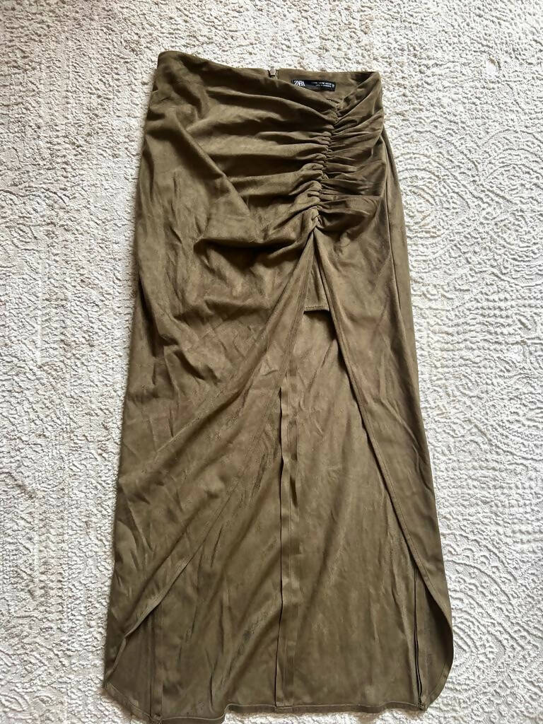 XS Zara Khaki Wrap Skirt