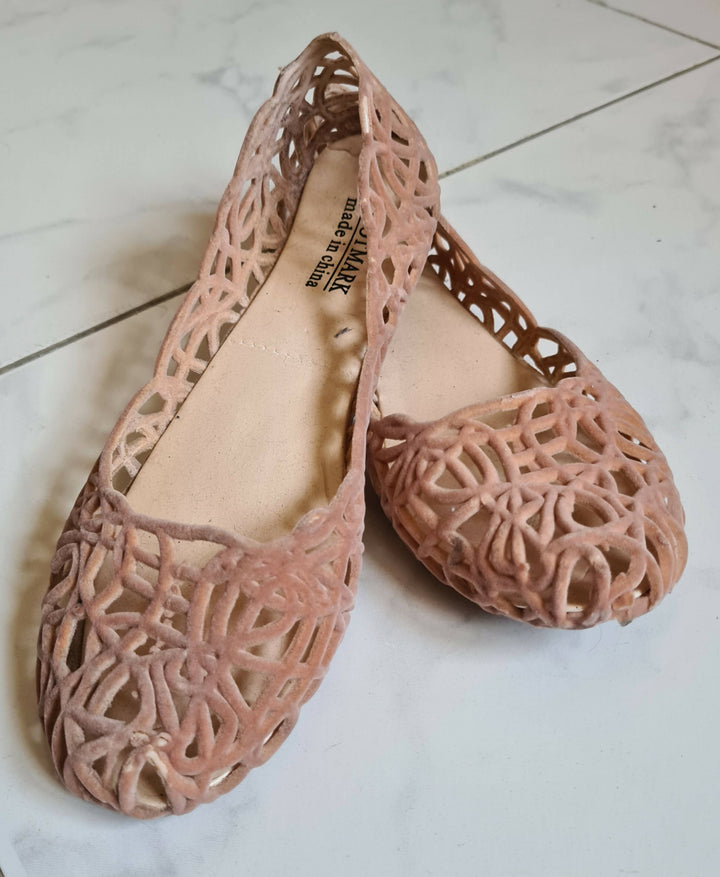 Velvet Light Pink Flats Size 38