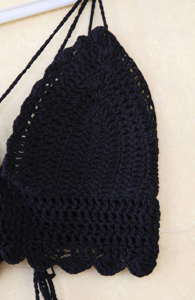 New Handmade Crochet Black Crop top