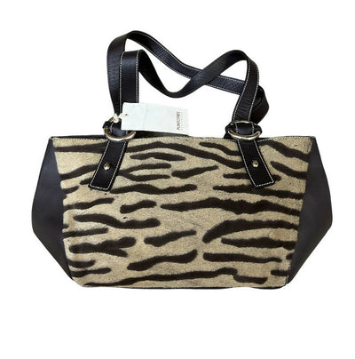 Puntotres Brown Calf Hair Genuine Leather Bag