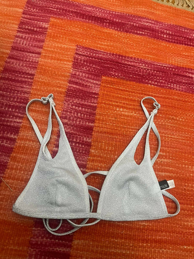 NEW Silver Bikini Top Size 36 S