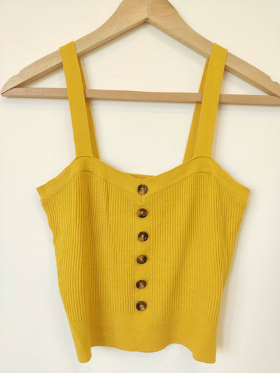 Yellow Top w/ Buttons Size S