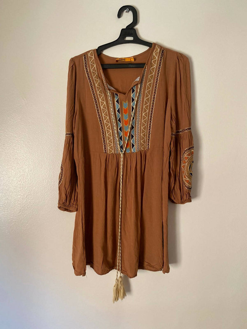 Caramel Colored Beach Dress Size: L