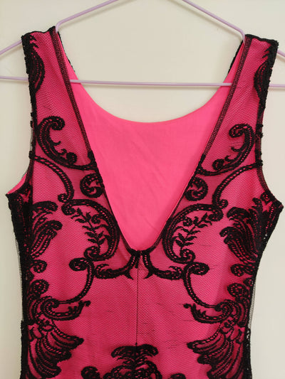 Black & Pink Lace Dress Size M