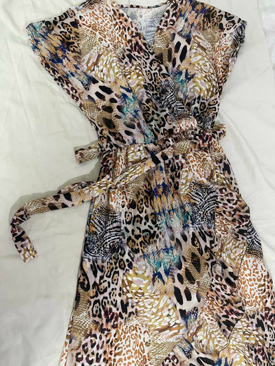 Animal Patterned Long Dress Size: S-M