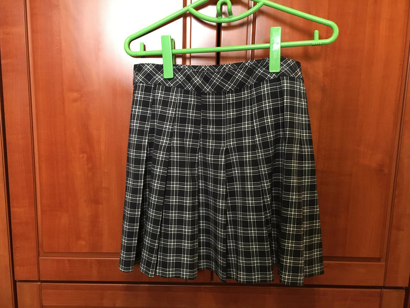 H&M - Navy Plaid Mini-Skirt - Size EUR 40/UK 12