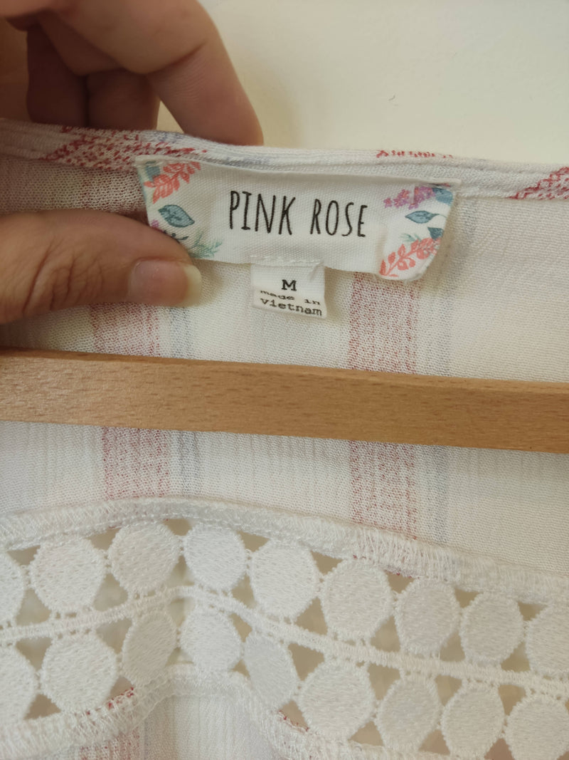 Pink Rose Short-Sleeved Summer Top Size M