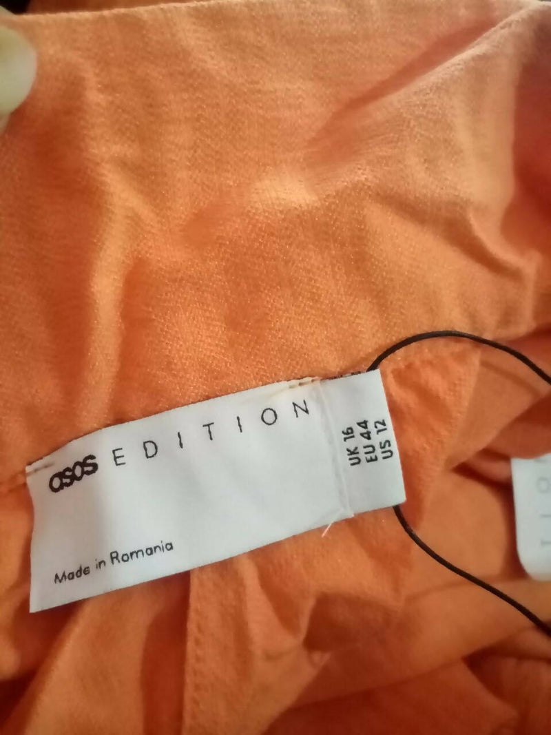 ASOS EDITION ORANGE DRESS SIZE 16UK