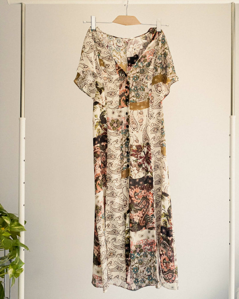Multicolored Floral Slit dress Size: M