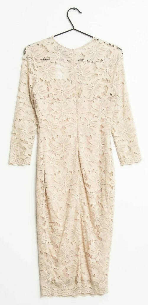 Brand New Armani Exchange Creme Lace Fitted Dress Size 8