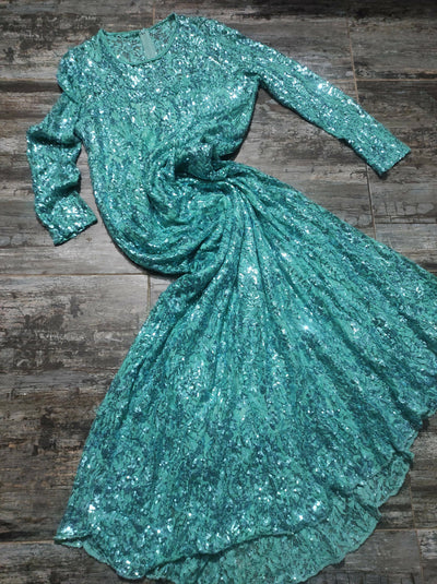 Sequins Turquoise Dress Size 46