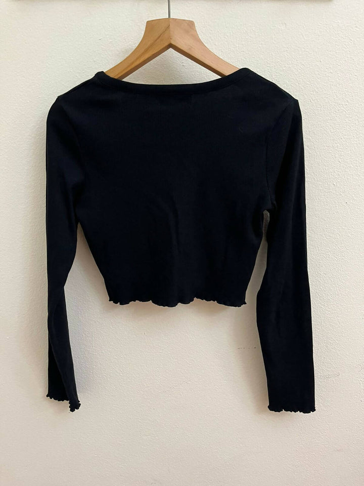 Bershka Black Crop Top Size L