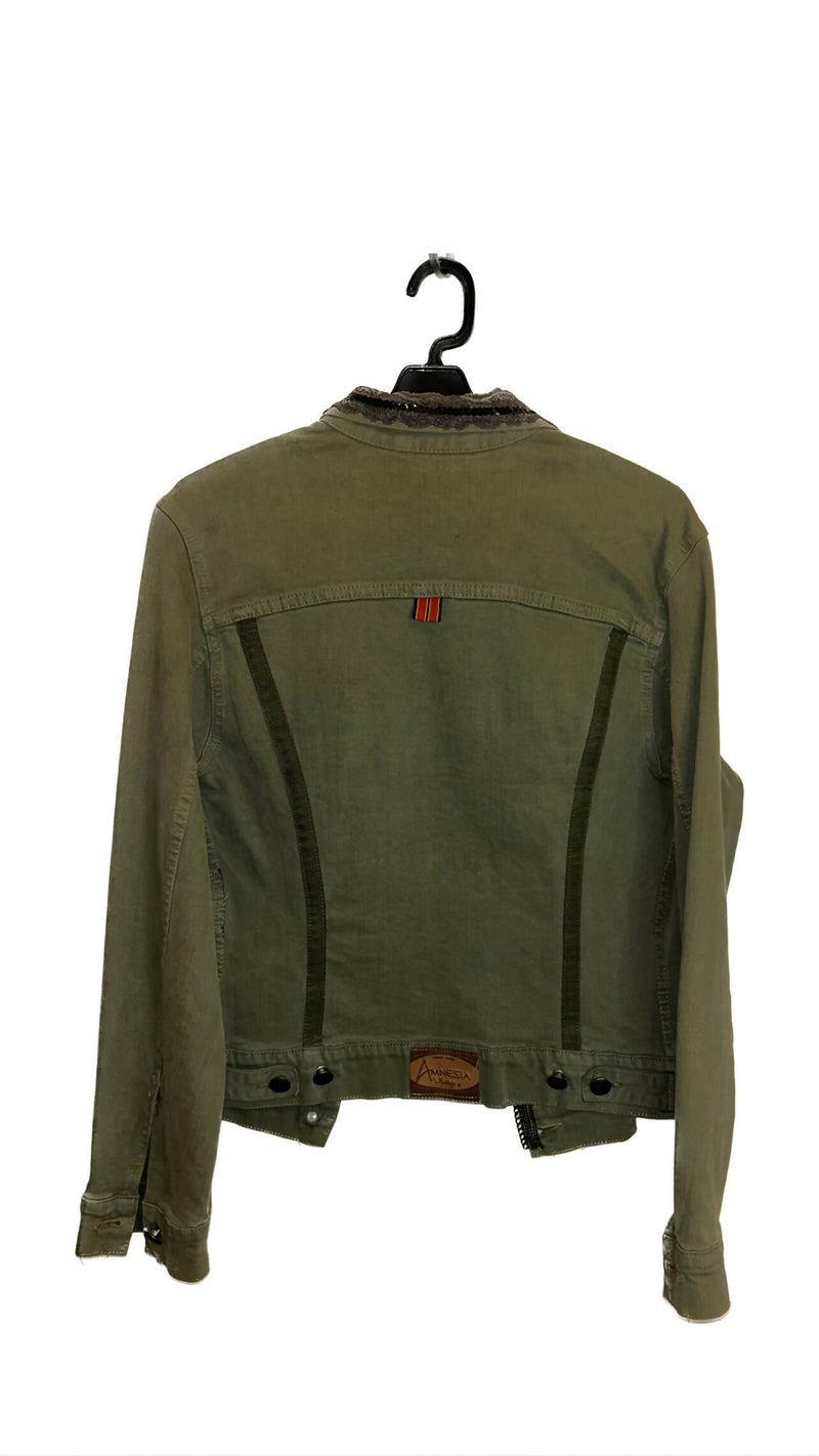 Amnesia Olive Green Jacket Size: S/M