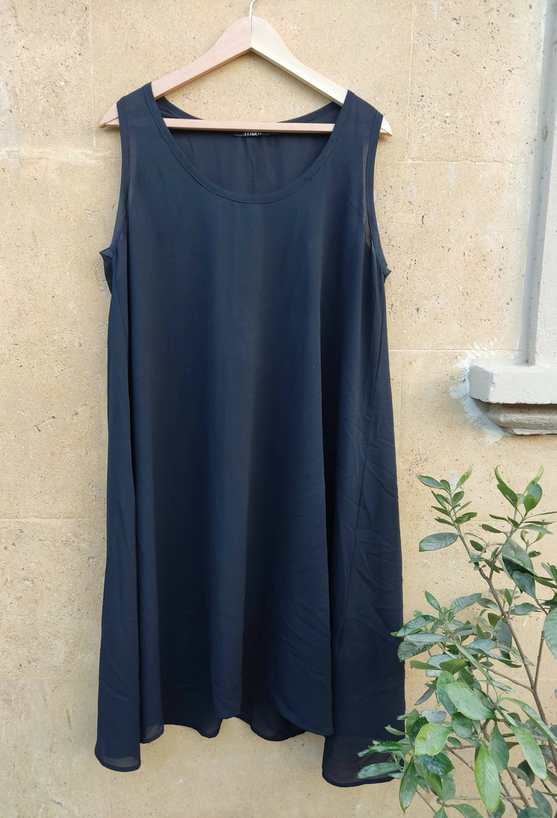 Black Mat Transparent Dress Size X-XXL