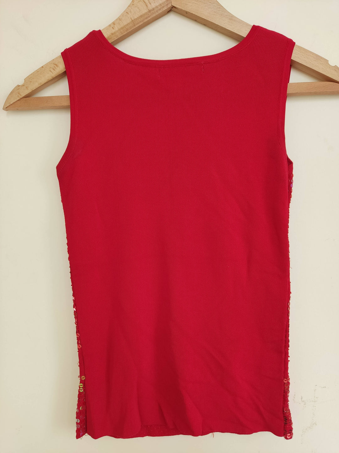 Red Sleeveless Sequin Top Size S-M