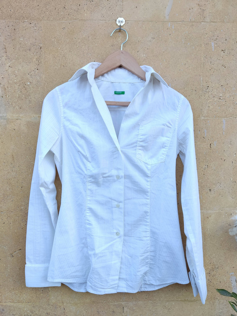 White Benetton Buttoned Up Shirt Size S