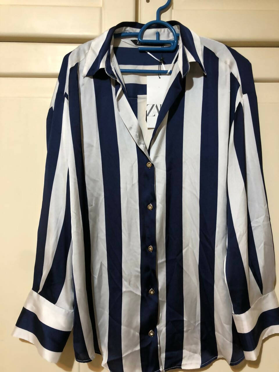 ZARA OVERSIZED SATIN-EFFECT SHIRT