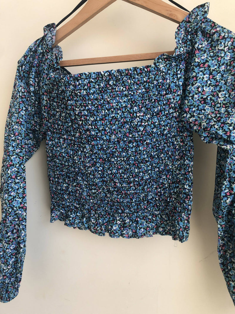 TALLY WEIJL Off Shoulder Long Sleeved Floral Top Size: M