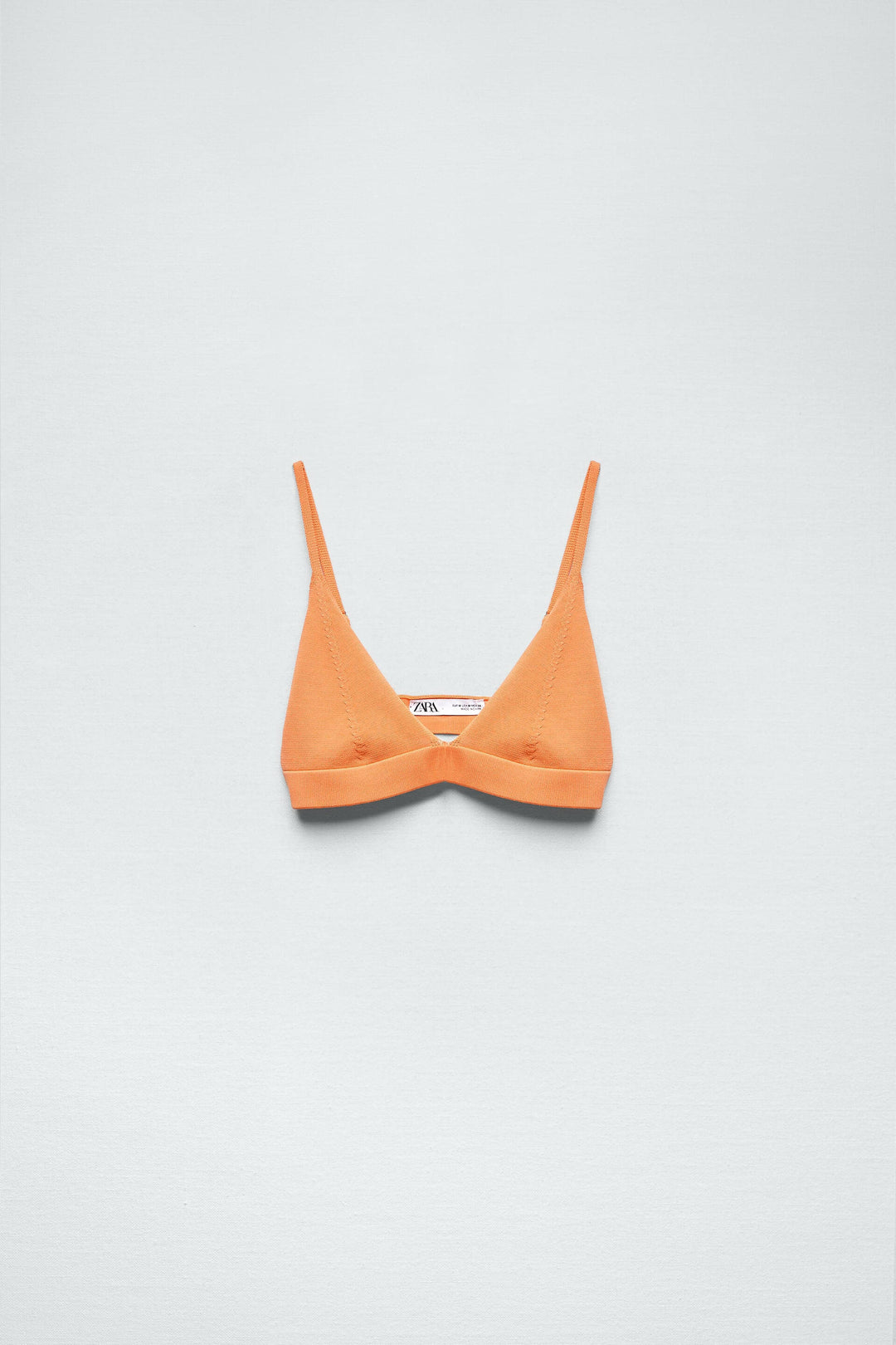 Zara Orange Knit Bralette Size S