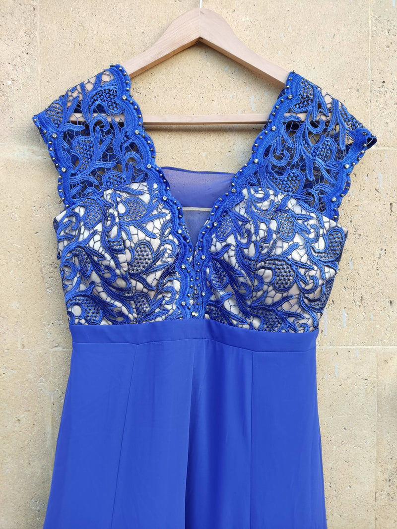 Blue Long Soiree Dress Size M (WORN ONCE)