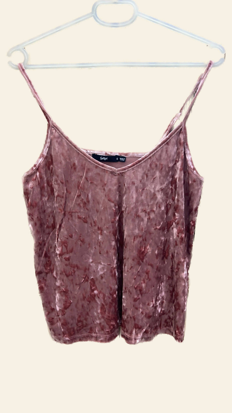 Strap velvet top