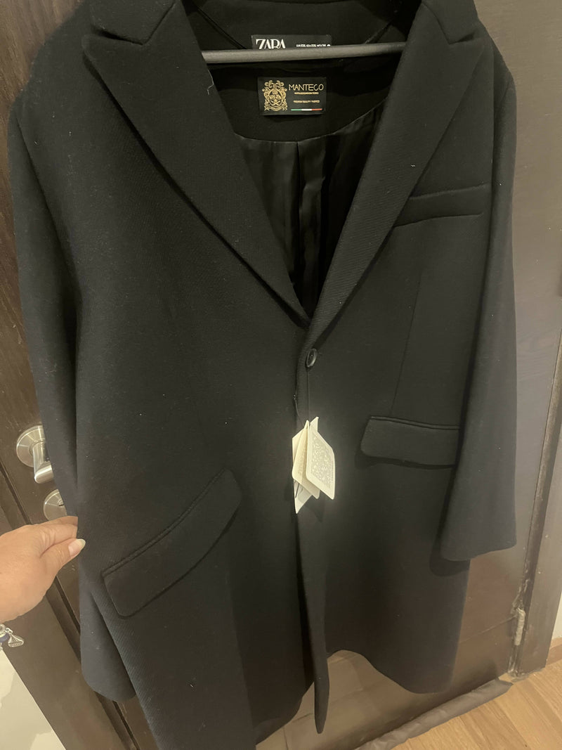 Black Wool Zara Blazer Coat Size XXL