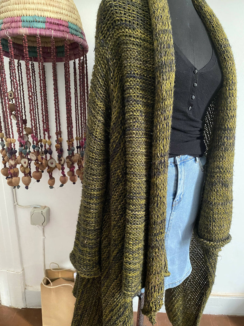 Green Crochet Coat Freesize