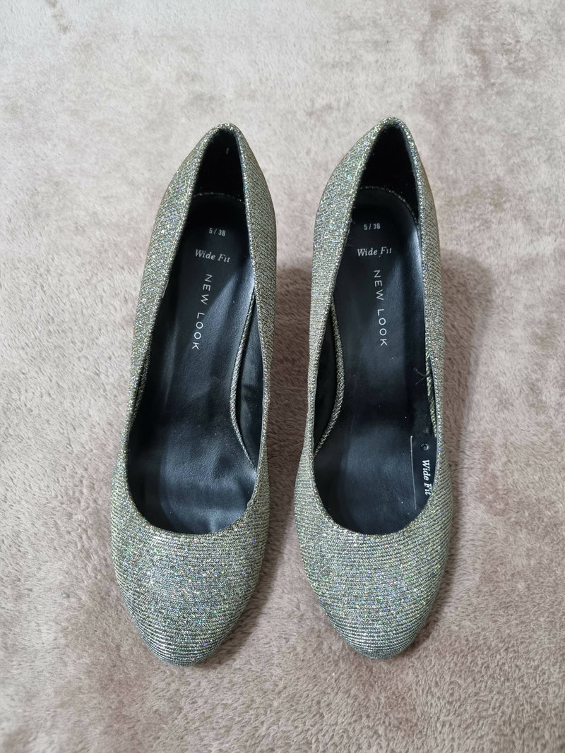 New Look Silver*Black Soirée Shoes Size 38 (NEW)