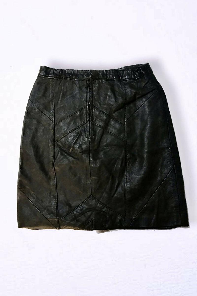 Black Natural Leather skirt