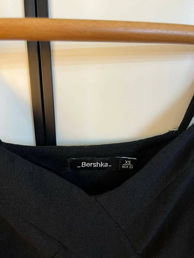 Bershka Black Cross Crop Top Size XS