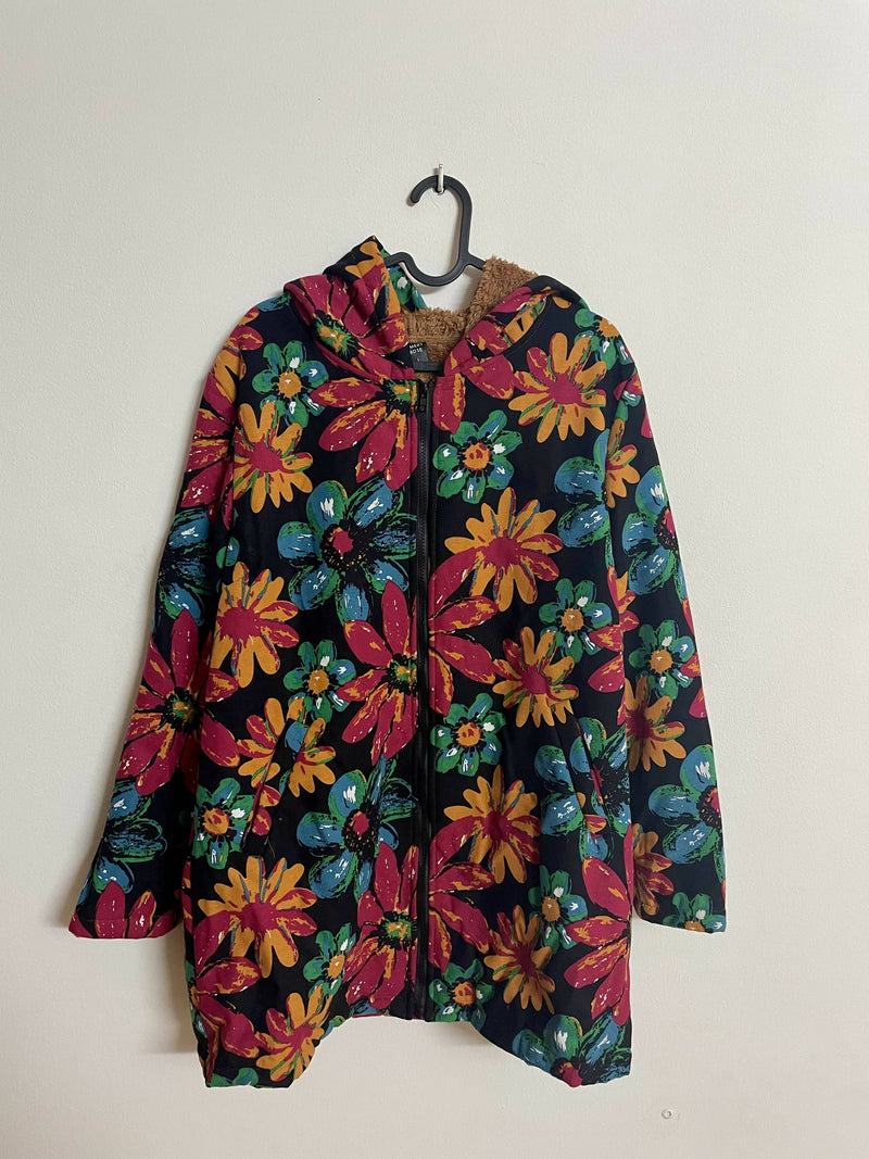 SHEIN COAT "Emery Rose" - Floral print - Hooded Size L