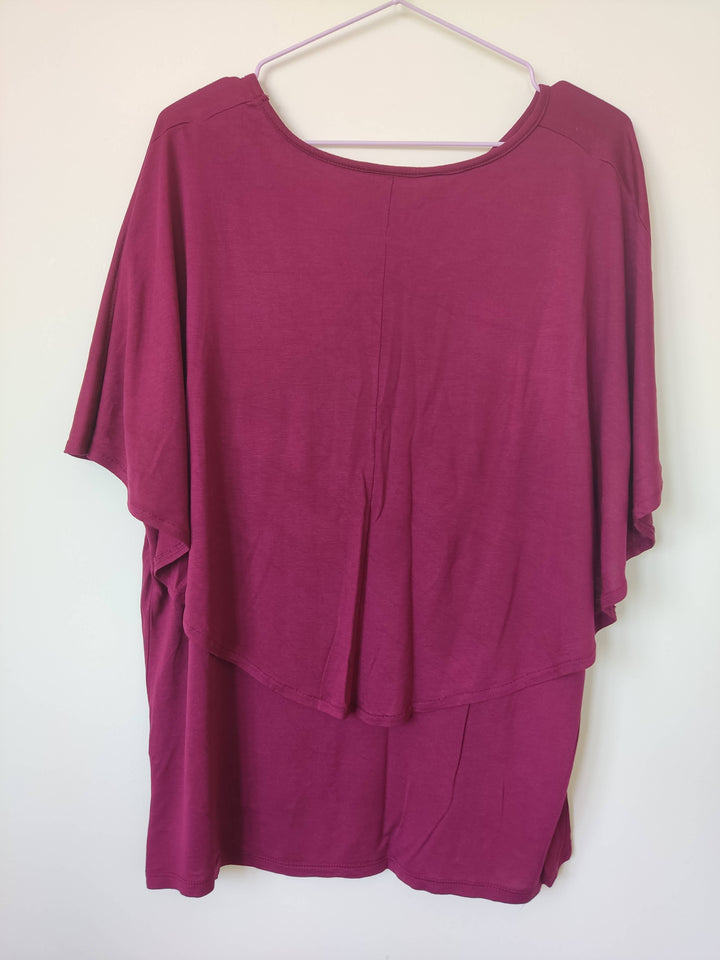 Large Burgundy Shirt with attached Cape