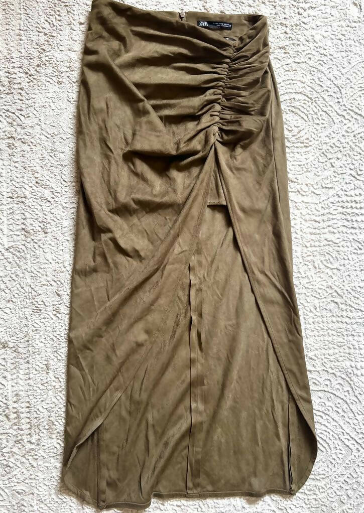 XS Zara Khaki Wrap Skirt