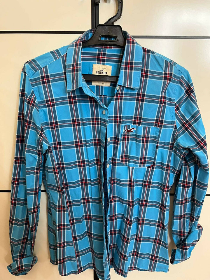 Hollister Blue Plaid Shirt Size L