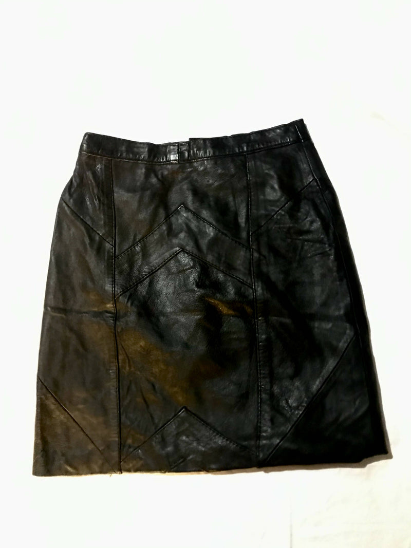 Black Natural Leather skirt