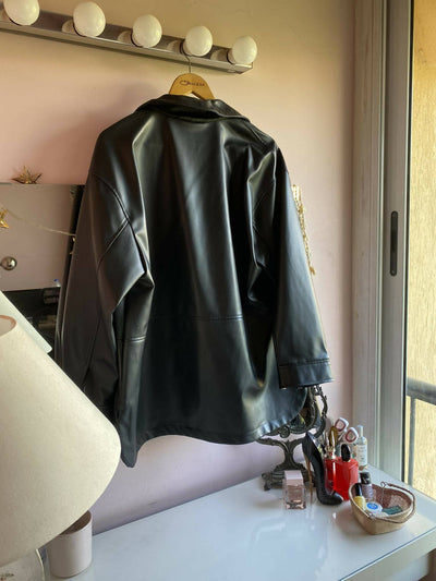 XL Zara oversized leather jacket