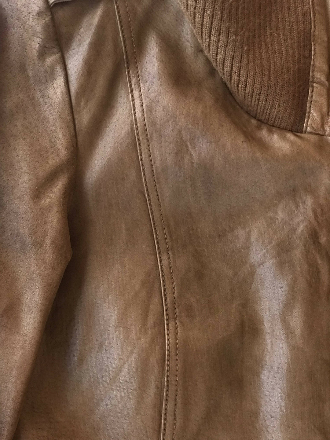 Camel Leather Vero Moda Vintage Jacket M-L