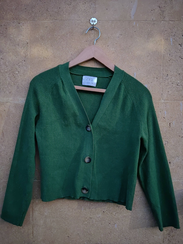 Zara Green Cardigan Size 13-14 164CM