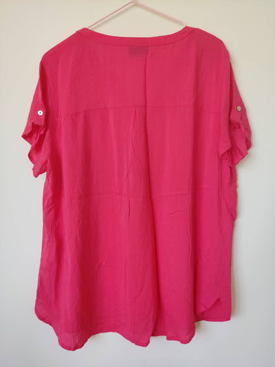 Large Pink Short-Sleeved Yessica Top