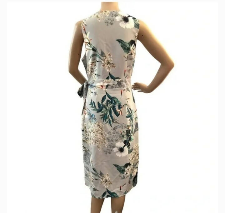 New River Island midi floral faux wrap dress