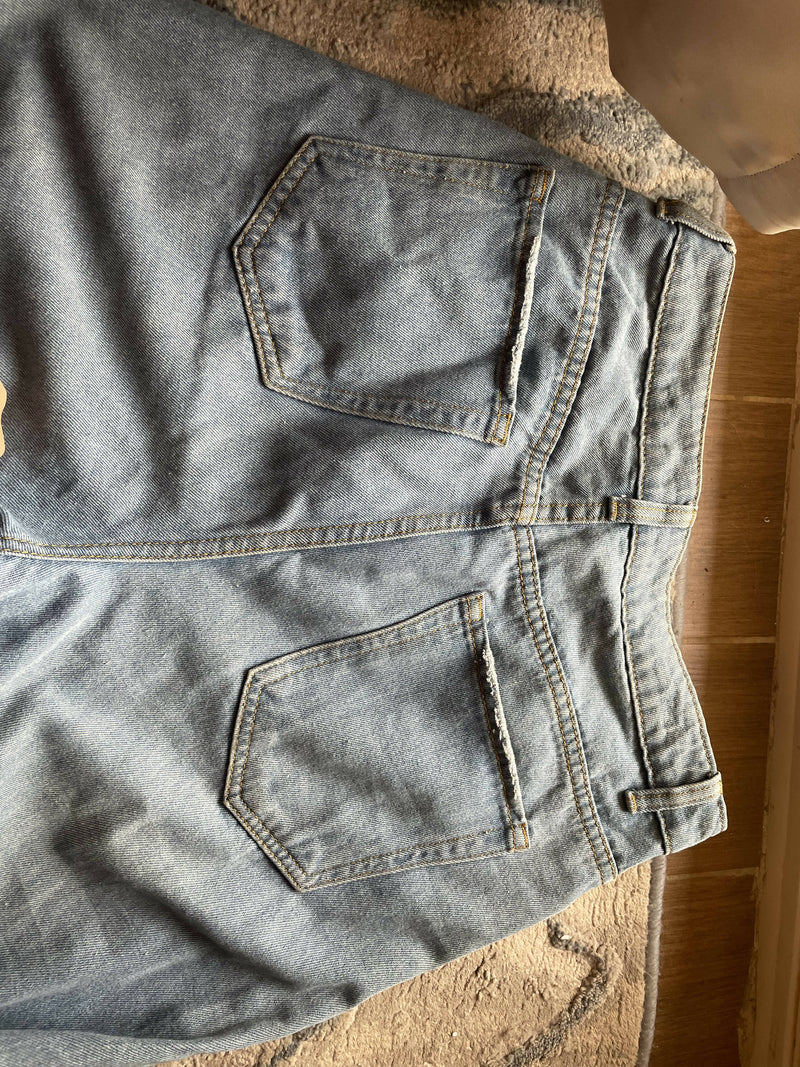 SHEIN Straight Leg Light Washed Jeans Size M